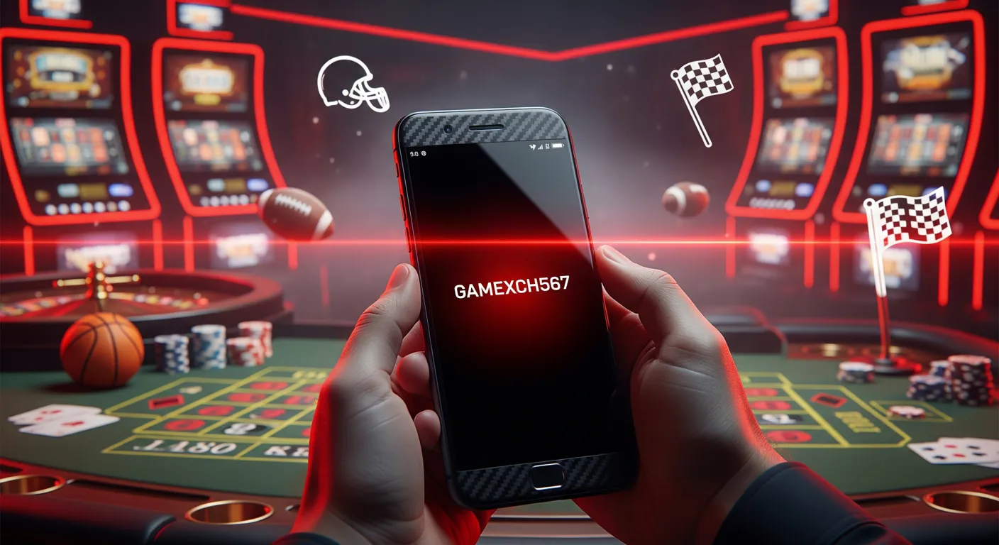 Android phone showing an app installation progress screen with a casino-themed background